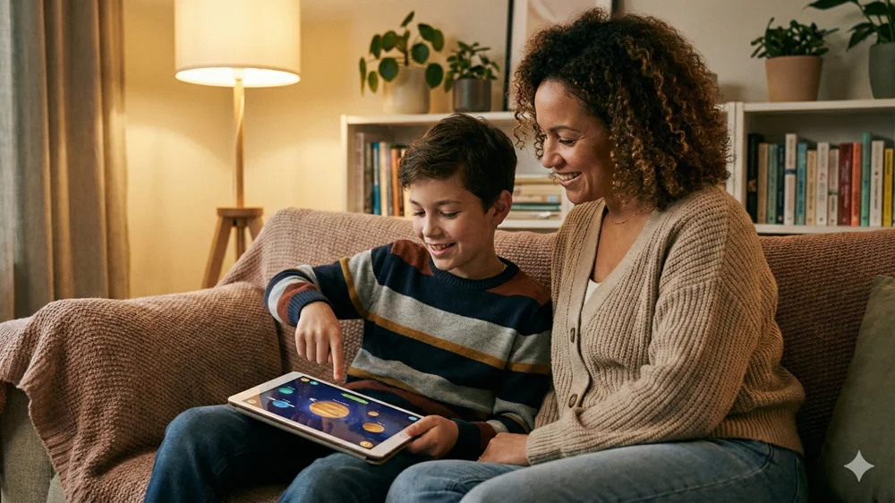 Parent helping child study